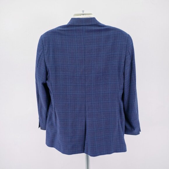 Hart Schaffner Marx Wool Blue Plaid W/ Purple Windowpane Blazer / Sport Coat 42R - Picture 6 of 13